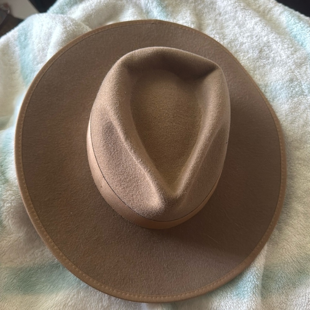 Camp the Label Kids Ford Fedora Hat in French Tan Australian Wool Size 50 - Picture 2 of 11